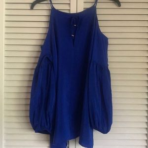 AUM Couture Open Shoulder Flowy Silk Top